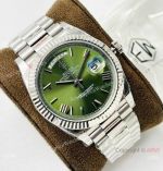 EW Factory V2 Rolex Day-Date 40 Replica Watch Olive Green dial Silver Presidential Swiss 3255 movement